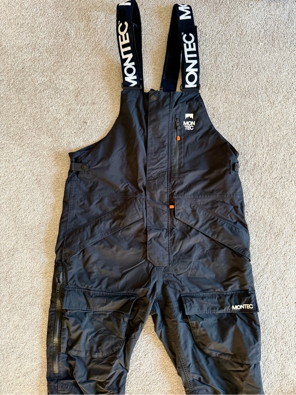 Montec Men's Black Ski Bib Overalls